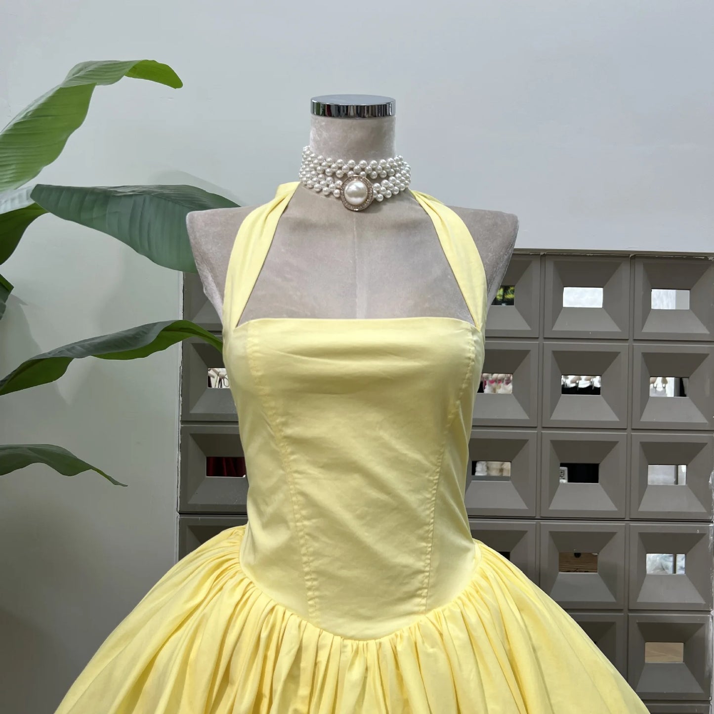 Yellow Sequar Collar Sleeveless Party Short Dress for Women 2025 Summre New Elegant High Waist Evening Dresses Women's Clothes