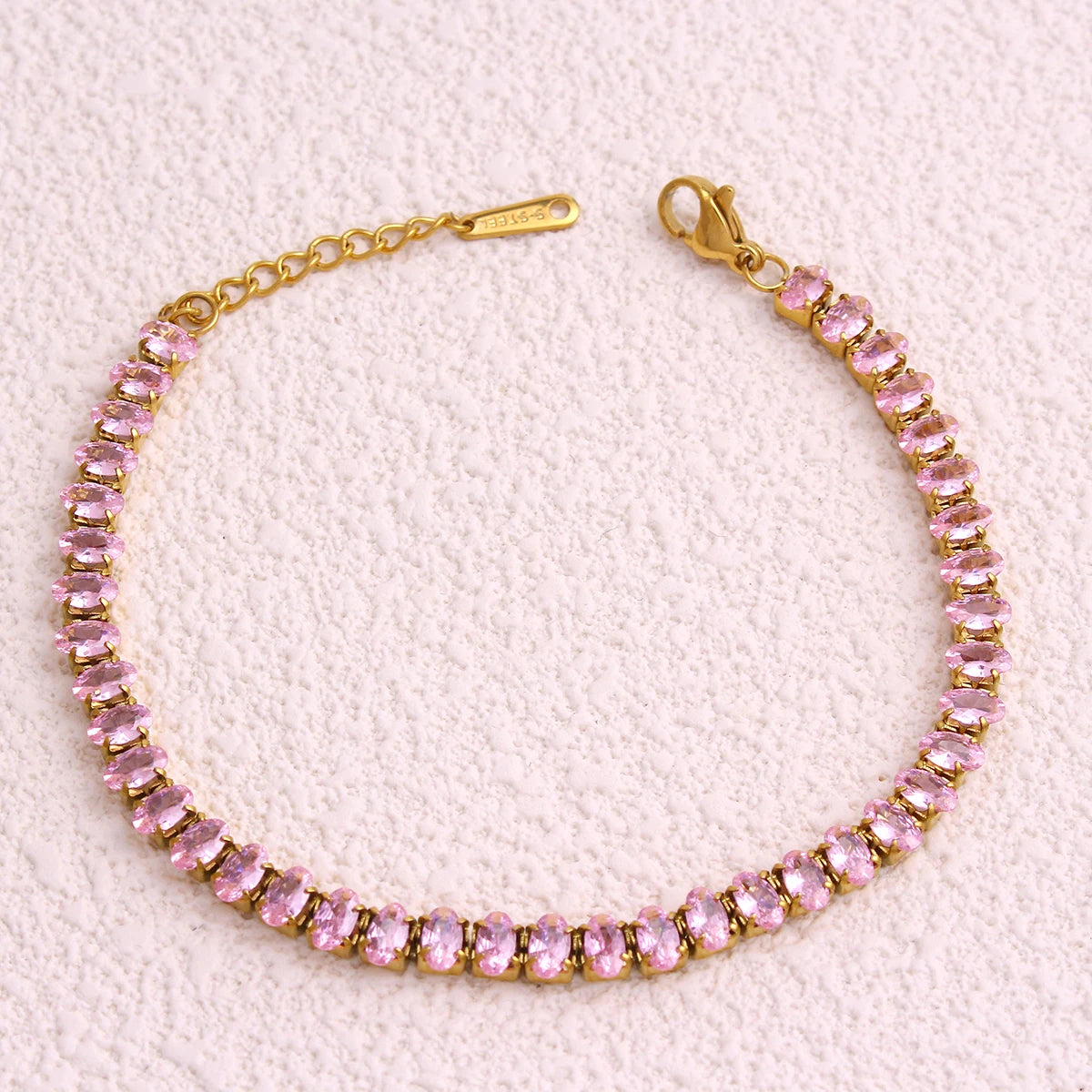 MHS.SUN 2024 New Luxury Rainbow Crystal Tennis Bracelet For Women Colorful Zirconia Femme Bridal Wedding Jewelry Christmas Gift