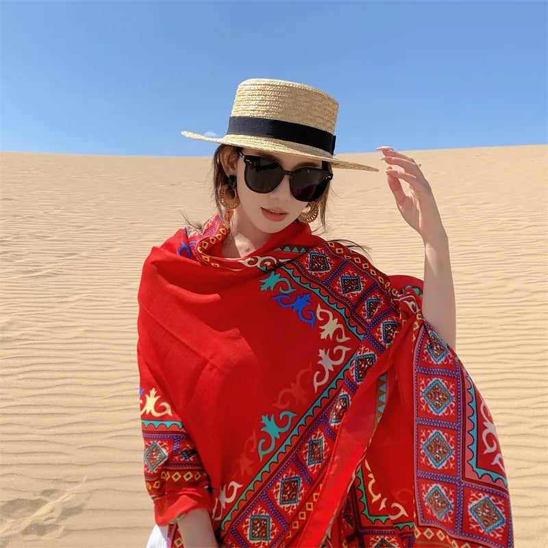 Travel Beach Sunscreen Scarves for Women Bikini Large Sarong Wrap Scarf Brazilian Swimsuit Bathing Cover-ups 17 Styles 90x180cm