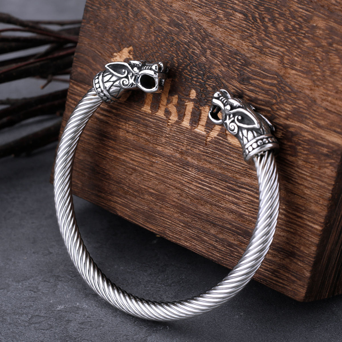 Stainless Steel Viking Faucet Bracelet for Men and Women Vintage Fashion Wristband Cuff Ring Nordic Male Jewelry As Gift
