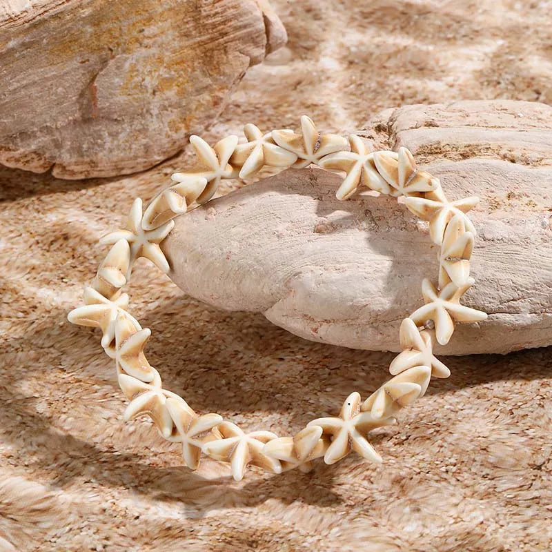 Bohemian Imitation Shell Beads Bracelet For Women Sea Star Turtle Woven Rope Bracelet Handmade Friendship Beach Holiday Jewelry