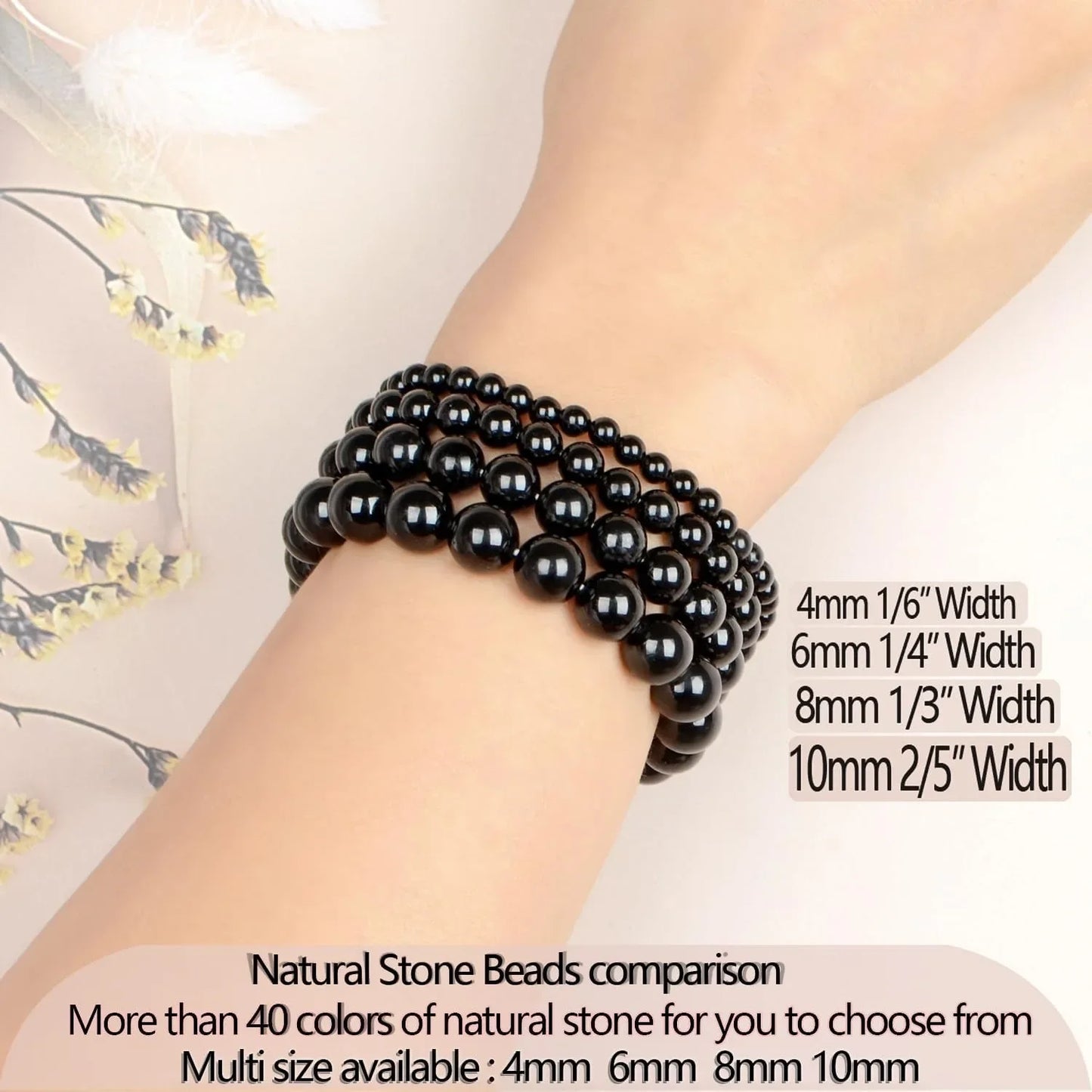 { Energy and Protect} Tourmaline Bracele Handmade Natural Gemstone Elastic Bracelet Crystal Stone Beads Jewelry Gifts for Women