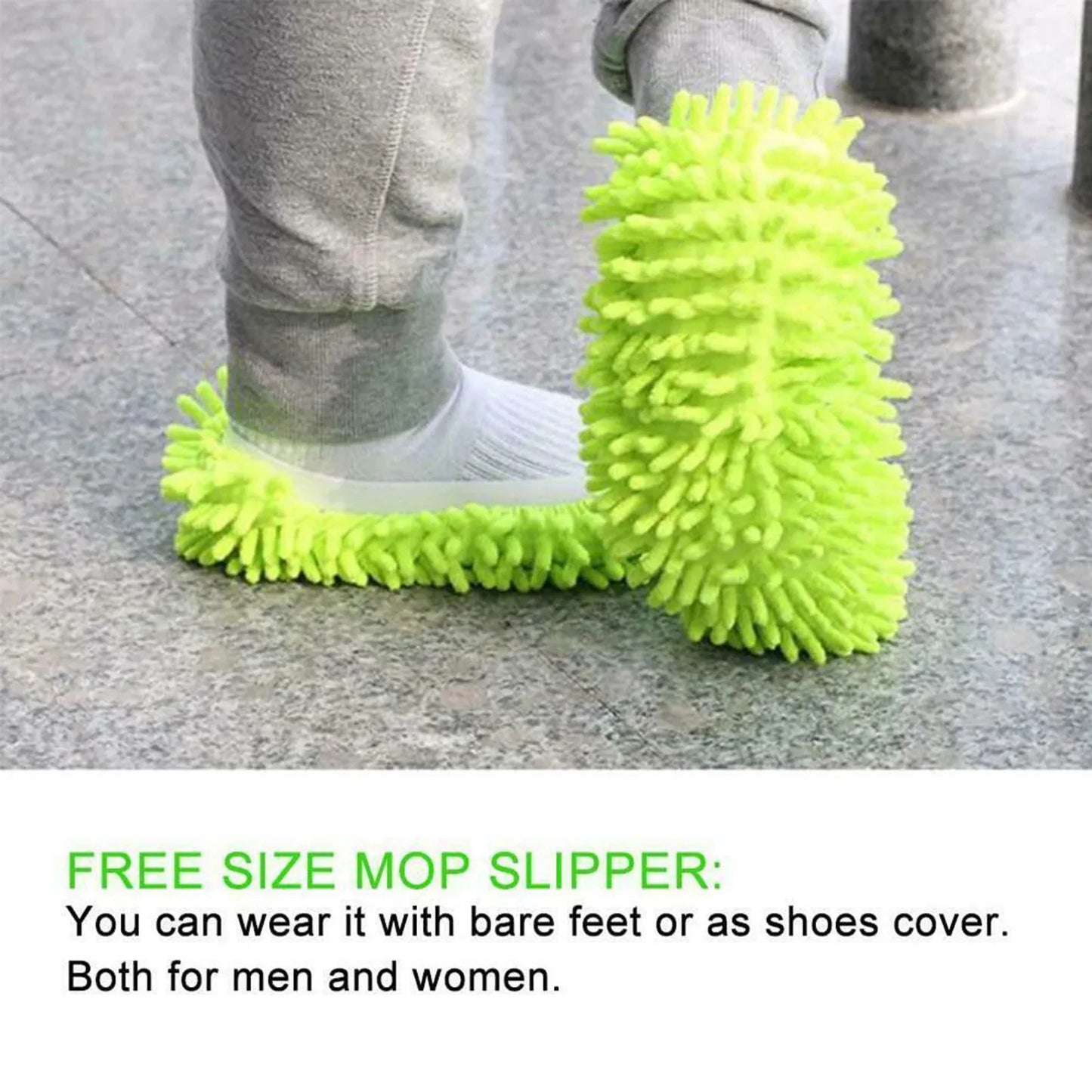 2 Pieces Of Chenille Mop Slippers Dust Removal Foot Socks Mop Cap Multifunctional Floor Cleaning Lazy Shoe Cover Dust Collector