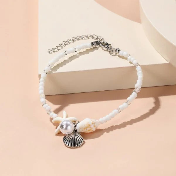 Bohemian Imitation Shell Beads Bracelet For Women Sea Star Turtle Woven Rope Bracelet Handmade Friendship Beach Holiday Jewelry