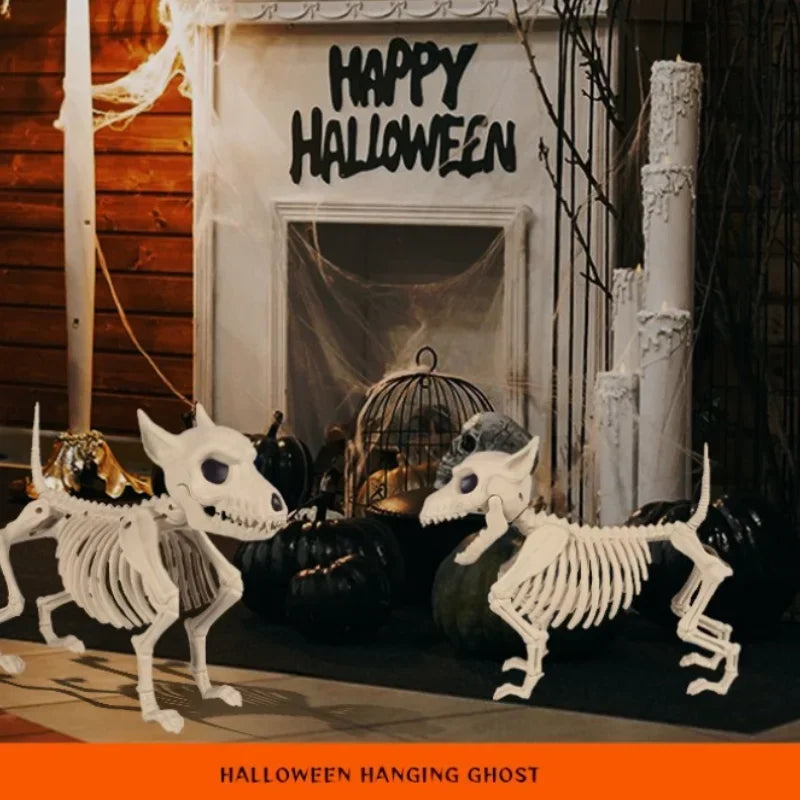 Halloween Skeleton Decoration Props Simulated Animal Models Skeleton Wolf FrogCrow Skeleton Indoor Outdoor Garden HalloweenDecor
