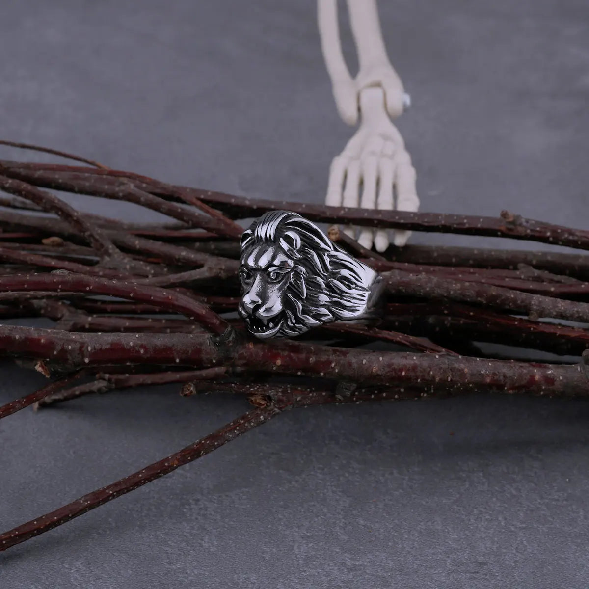 316L Stainless Steel Retro Domineering Lion Ring Men's Fashion Hip Hop Biker Animal Ring Jewelry Holiday Party Gift Dropshipping