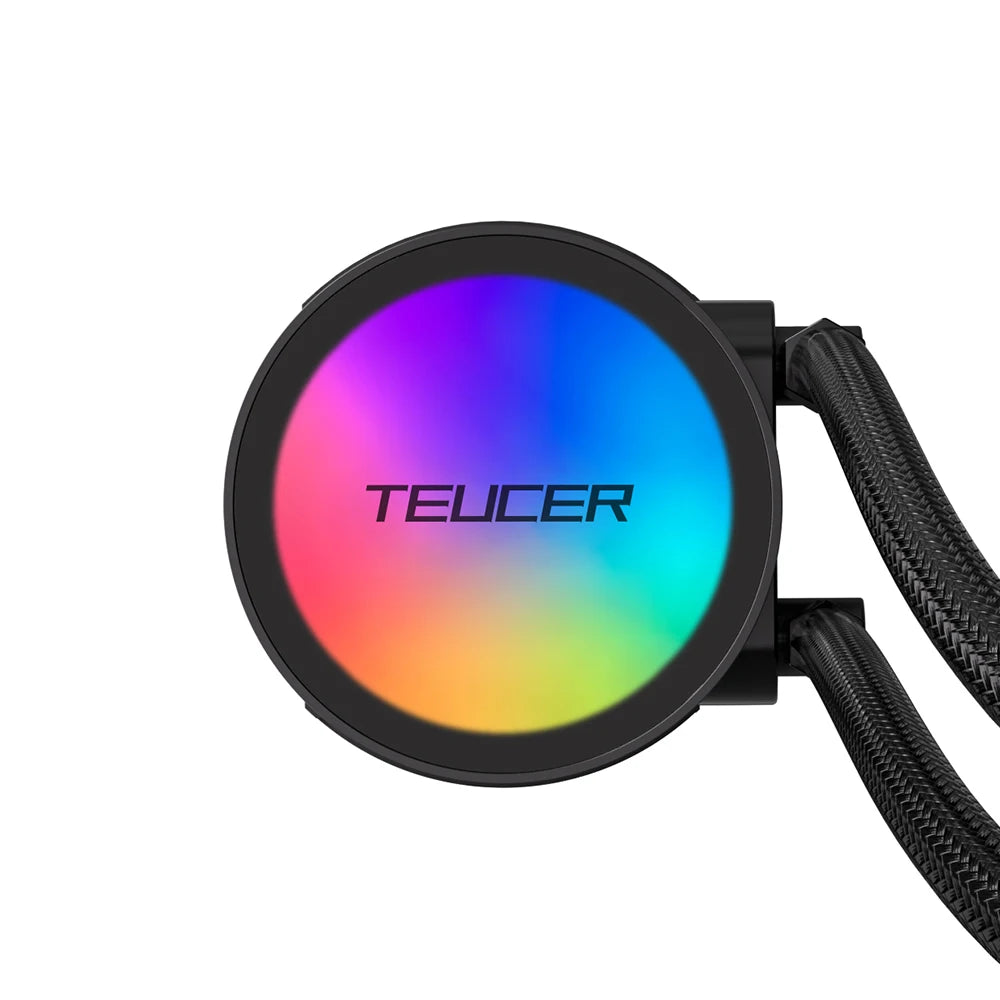 TEUCER AF S240 Water Cooled Cooling Radiator Colorful Lighting Water Cooling Head 12CM Fan For LGA 2011 17XX 1200 115X AM4 AM5
