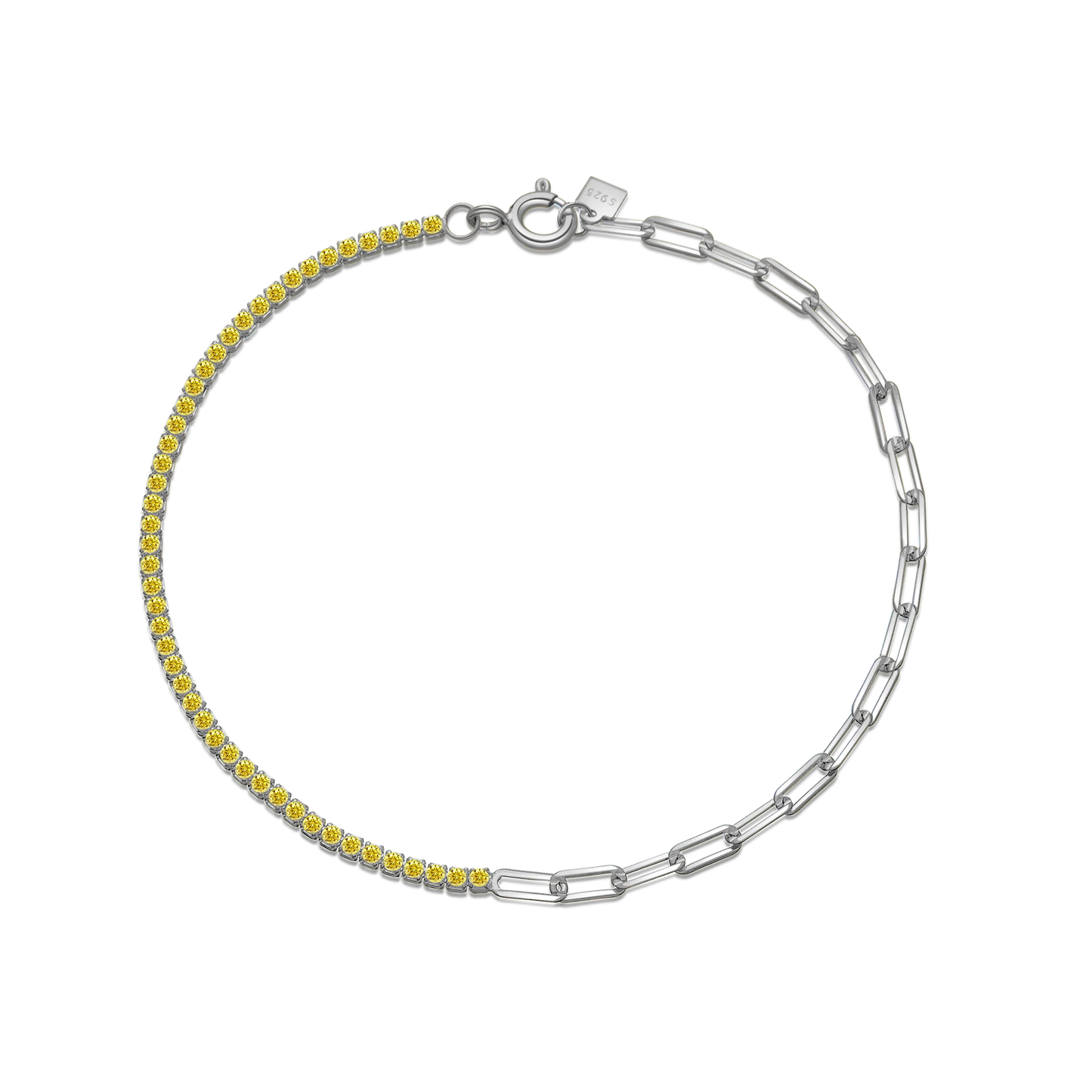 VEWANT 925 Sterling Silver Rainbow Colorful Zircon CZ Chain Bracelet Women Fine Jewelry Rock Punk Wedding Anniversary Gift