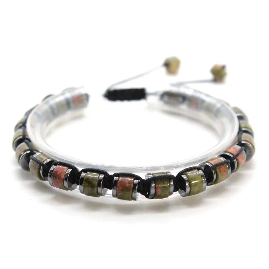Handmade Braided Crystal Stone Bracelets For Couple Natural Amethyst Tourmaline Rope Macrame Adjustable Women Bracelet Jewelry