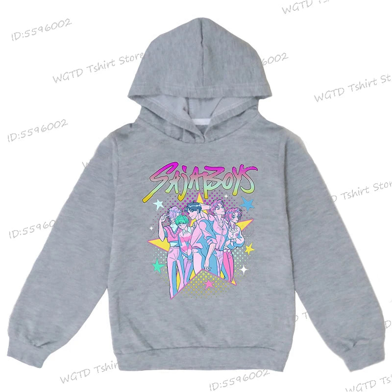 Children's Clothing KPop Demon Hunters Saja Boys Graphic Hoodies 2025 Movie Fashion Casual Hoodie Baby Girls Boys Clothes Gifts