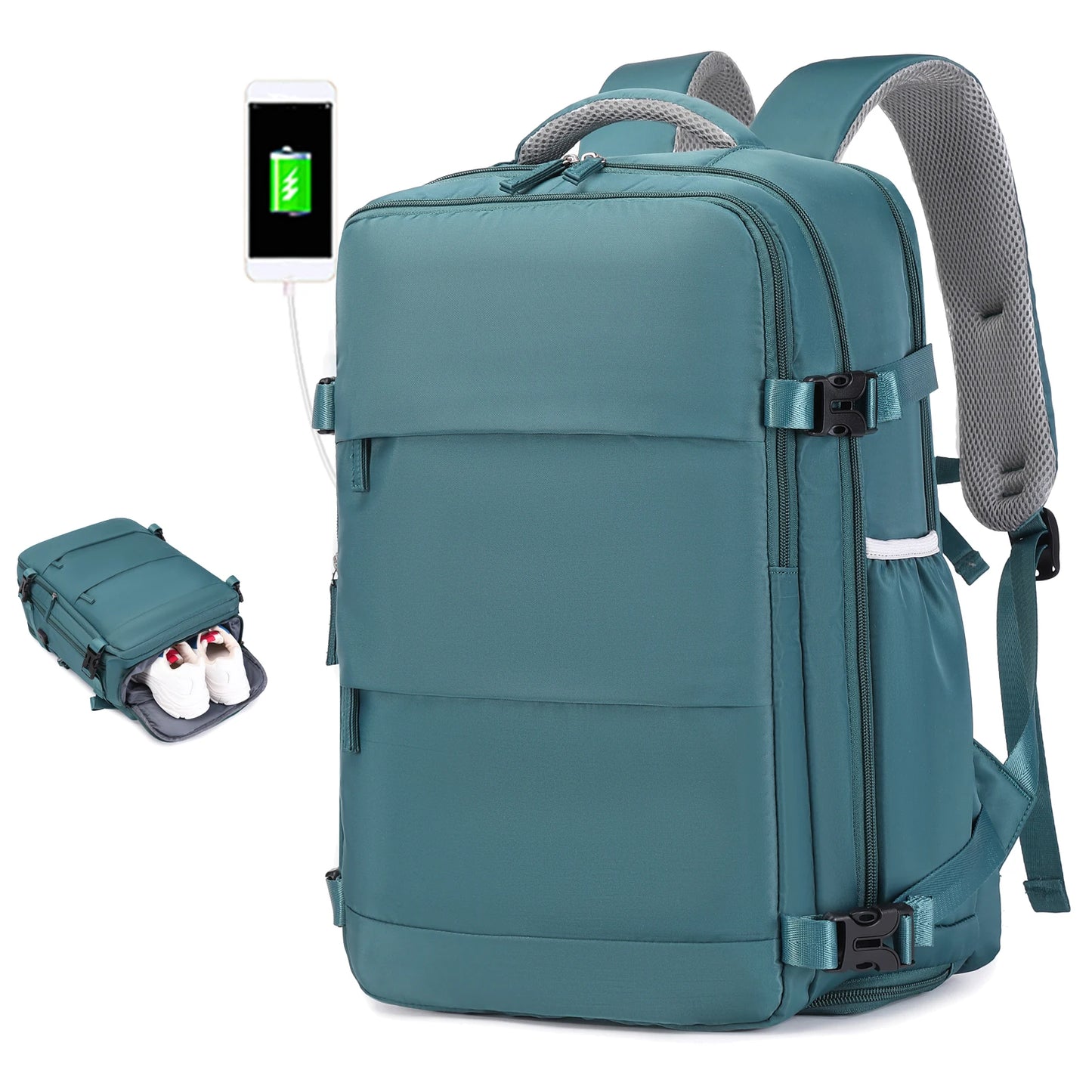 Travel backpack, can hold 15.6-inch laptop backpack, suitable for men and women with waterproof shoe compartment backpack