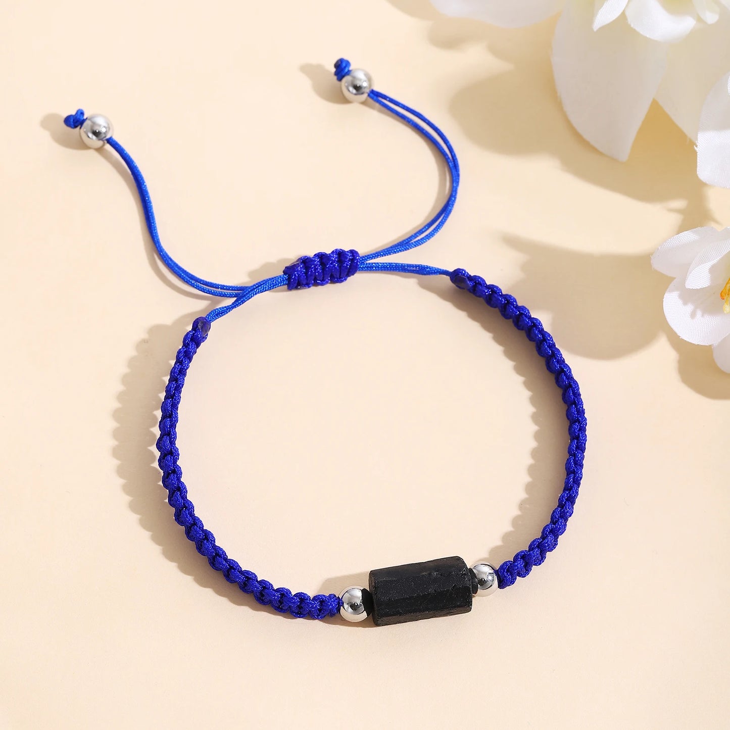 Black Tourmaline natural Bracelet for Men Women Healing Crystal Handmade Stretch Natural Stone Beaded Adjustable Jewelry Gift
