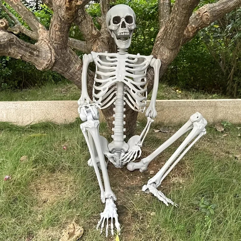 40cm/90cm Home Evil Party Decoration Horror Scary Movable Big Skull Halloween Movable Skeleton Halloween Ornament Toys