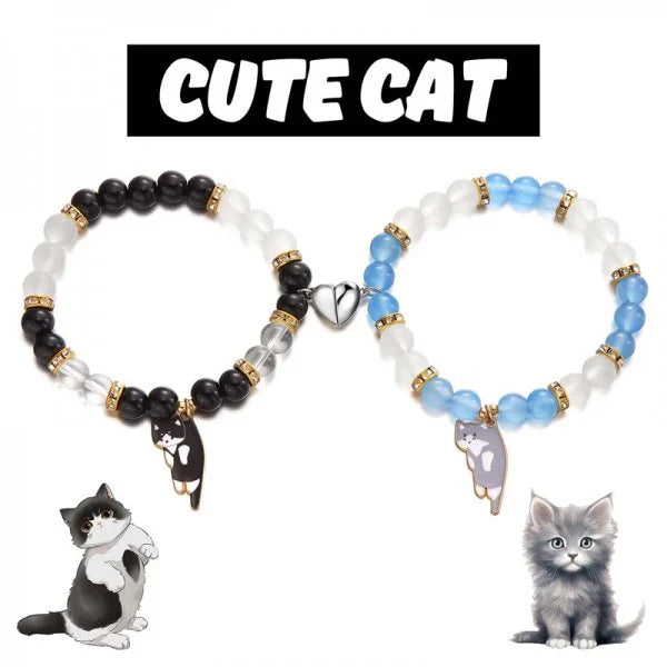 Handmade Couple Cute Cat Bracelet Unique Stylish Hand Rope For Women Men Beaded Woven Bracelet Wrist Jewelry Gifts