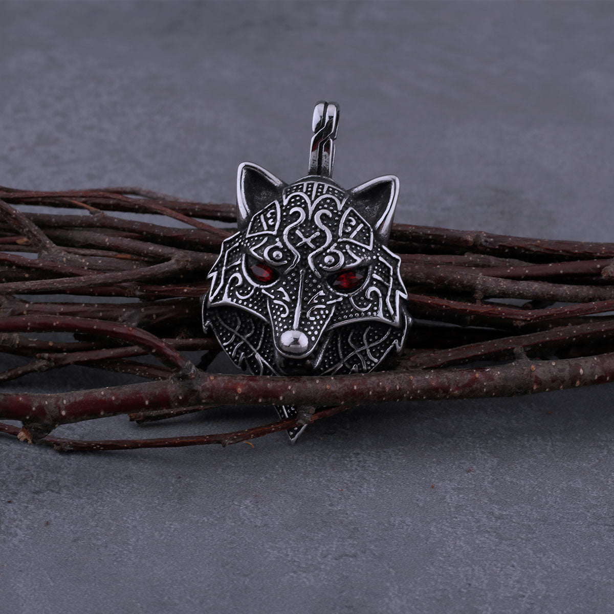 316L Stainless Steel Viking Nordic Wolf Head Men's Necklace Fashion Retro Boutique Versatile Hip Hop Biker Pendant Jewelry Gift