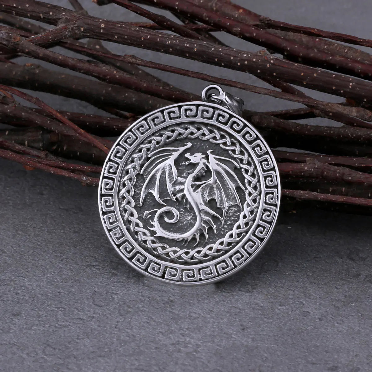 Vintage Viking Dragon Celtic Knot Necklace Stainless Steel Men's Nordic Odin Amulet Pendant Necklace Fashion Jewelry As A Gift