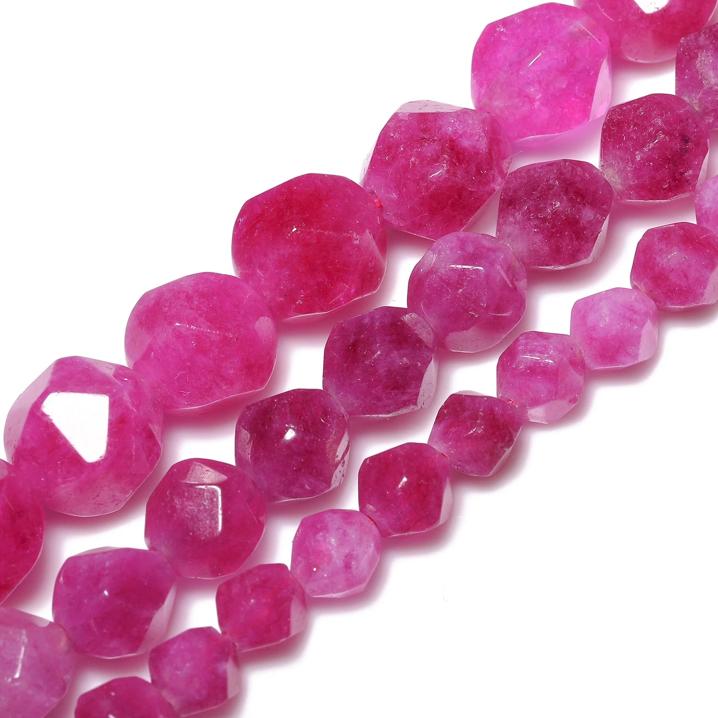 Wholesale Natural Stone Beads 6/8/10mm Pink Red Faceted Tourmaline Charms Loose Beads for Jewelry Making DIY Bracelet Accessory