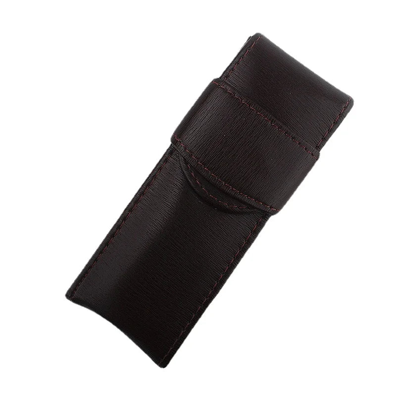 Vintage PU Leather Pencil Bag Fountain Pen Stationery Holder Protective Cover Office School Supplies Retro Pen Torage Case