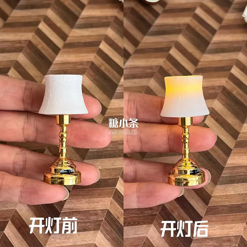 1/6 Doll House Model Furniture Accessories Led Lights Battery Operated 1/12 Desk Lamp Bjd Ob11 Gsc Blyth Soldier Lol Miniatures