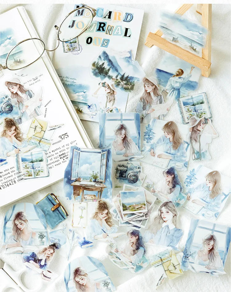 40pcs/lot Kawaii Stationery Stickers The Handbook of Women DIY Junk Journal Paper stickers Planner Decorative Mobile stickers