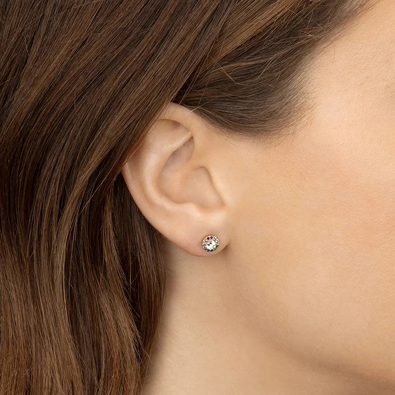 Colorful Crystal Earrings 925 Sterling Silver Ear Needle Stud Earrings for Women Cross Dangle Earrings Party Wedding Jewelry