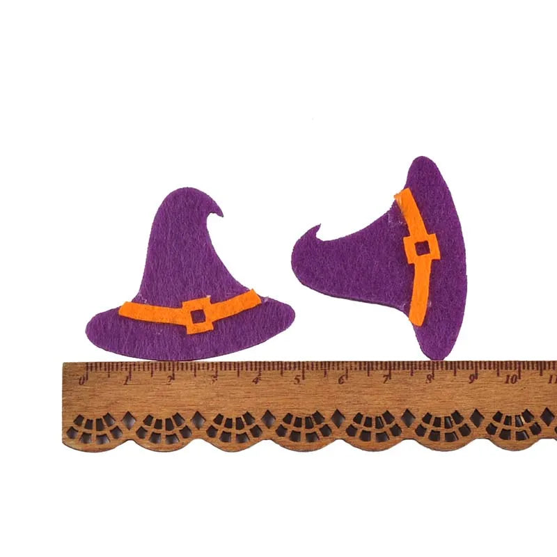 10Pcs 4-9cm Cartoon Ghost/Bat/Spider/Pumpkin Felt Fabric Halloween Patches Appliques For Sewing Supplies Clothes DIY Decor C4133