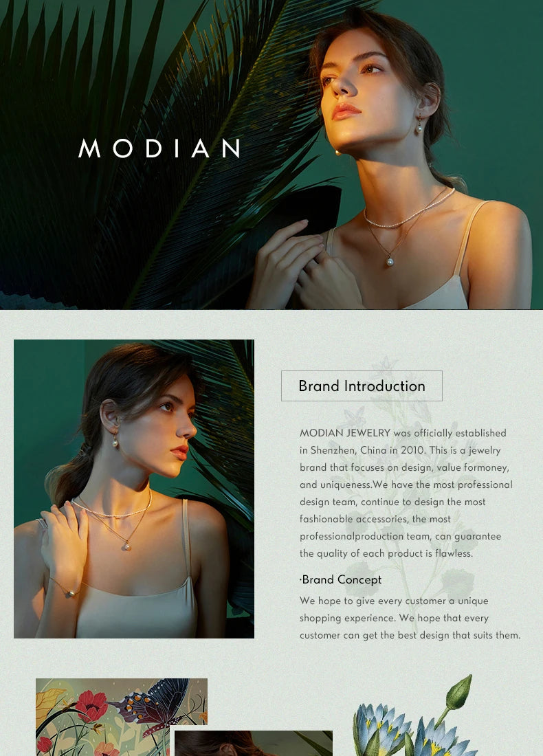 Modian Solid 925 Sterling Silver 2CM Smooth Minimalist Simple Ear Pave Setting Stud Earrings for Women Fine Party Jewelry