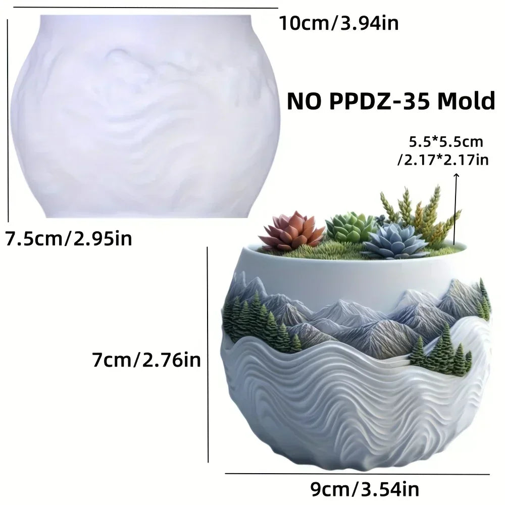 Windmill Town Succulent Plant Pot Silicone Mold Windmill Town House Relief Flower Pot Resin Mold Dream house storage box molds
