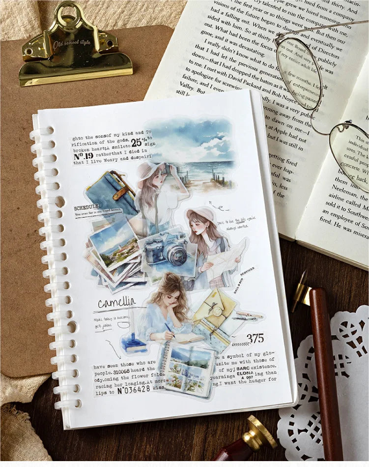 40pcs/lot Kawaii Stationery Stickers The Handbook of Women DIY Junk Journal Paper stickers Planner Decorative Mobile stickers