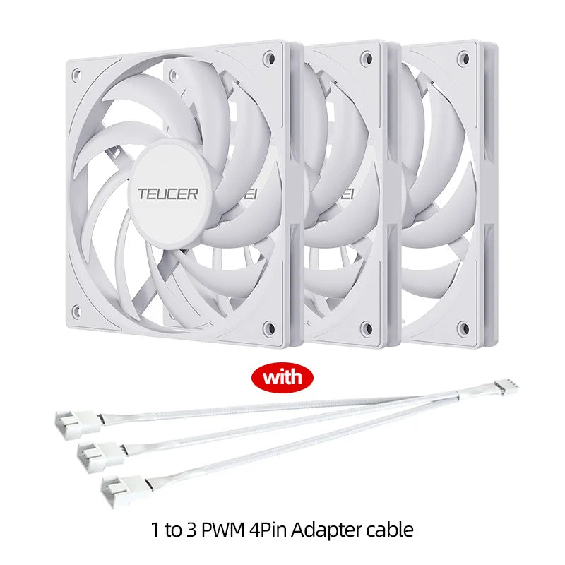 Teucer UT-12015 Ultrathin 15mm Thinckness 12cm Chassis Fan 12V/4Pin PWM FBD Bearing PC Case Cooling Ventilator 1-10pcs with Hub