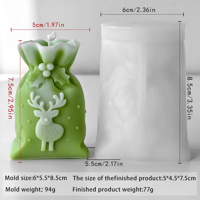 Christmas gift bags, candle ornaments, silicone molds, DIY Christmas decorations, handmade aromatherapy tools