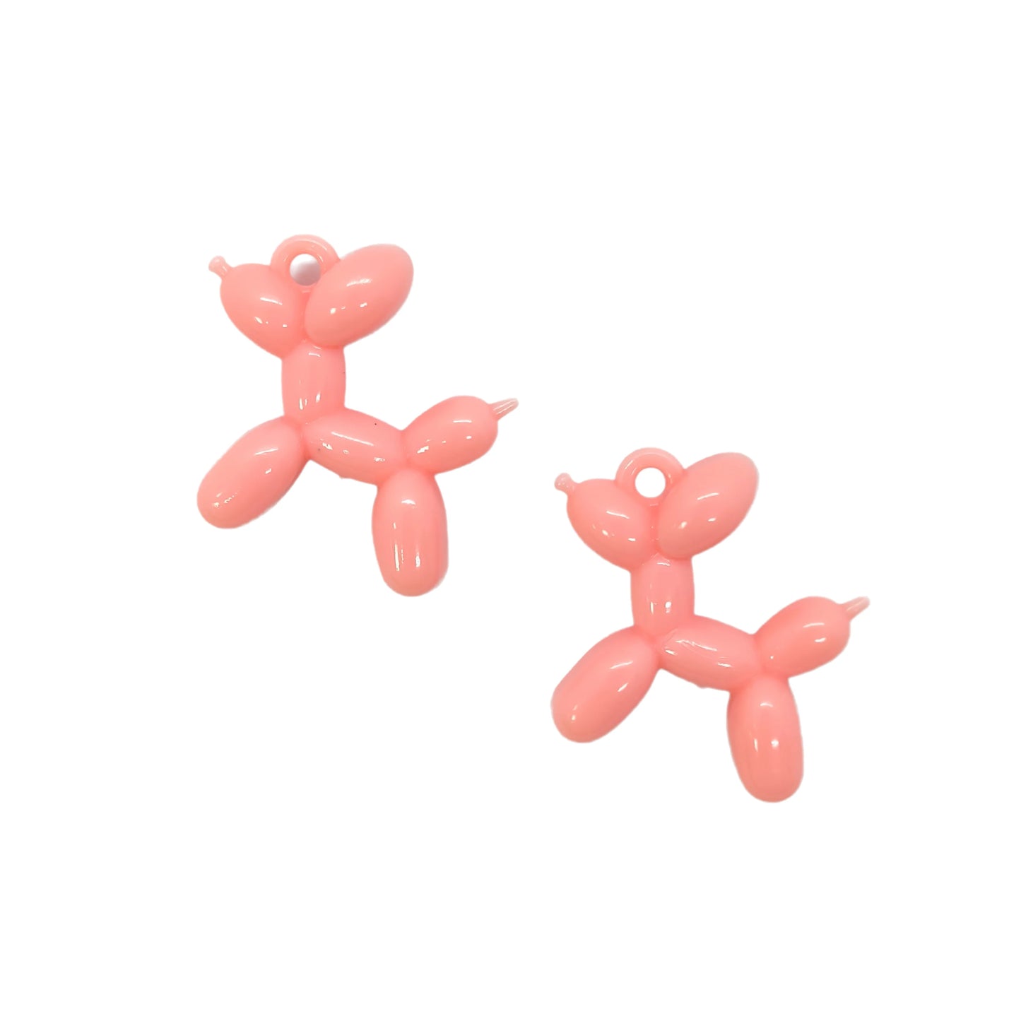 10pcs/Bag tiki hot 34mm Acrylic Jelly Colorful Cartoon 3D cute Balloon Dog DIY Bead Keychain Phone Chain Pendant Accessories