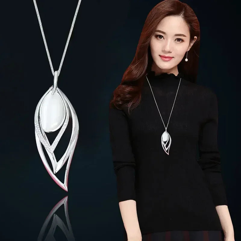 2024 Flower Long Necklaces for Women Fashion Crystal Choker Collier Femme Statement Necklaces&Pendants Accessories