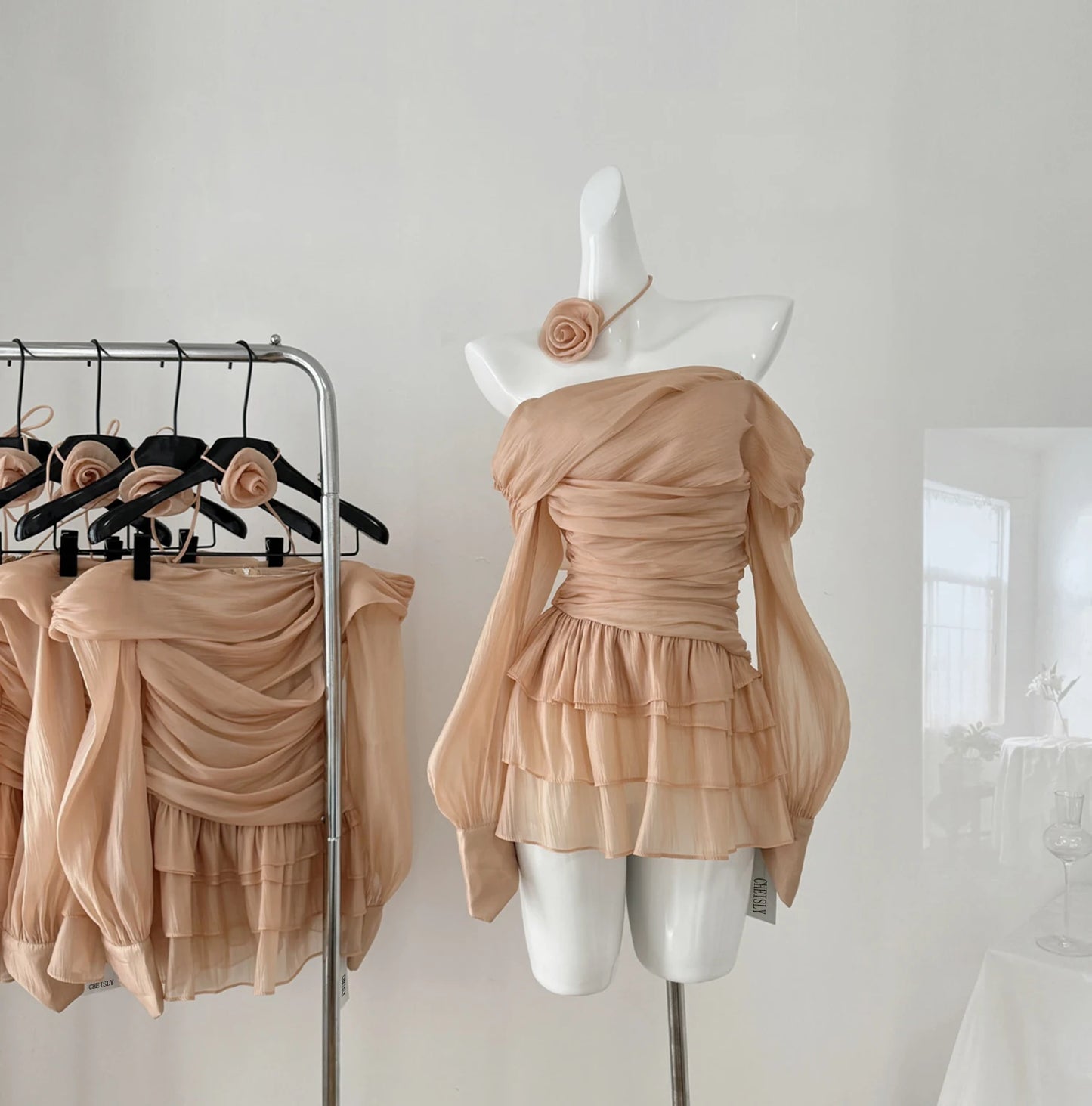 Women's Sexy Summer Autumn Slash Neck Off Shoulder Long Sleeve Short Dress Lady Streetwear Party Holiday Mini Dress