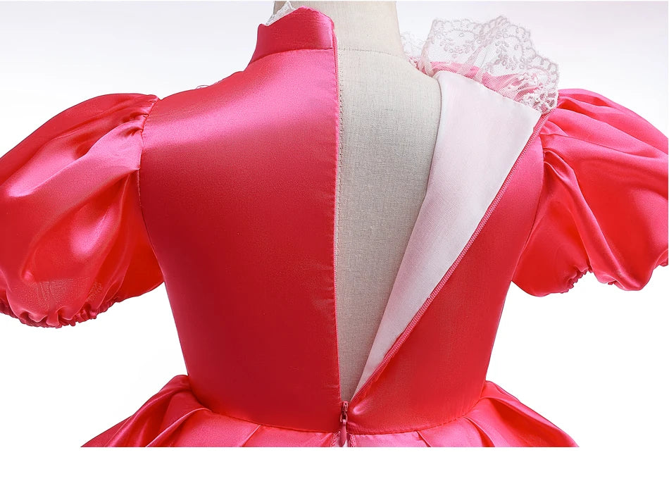 Peach Dress For Girls Cosplay Dress Up Princess Costume Halloween Game Role Play 4 6 8 10 Yrs Kid