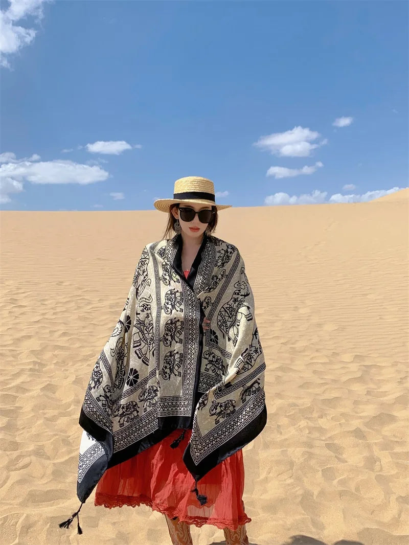 Travel Beach Sunscreen Scarves for Women Bikini Large Sarong Wrap Scarf Brazilian Swimsuit Bathing Cover-ups 17 Styles 90x180cm