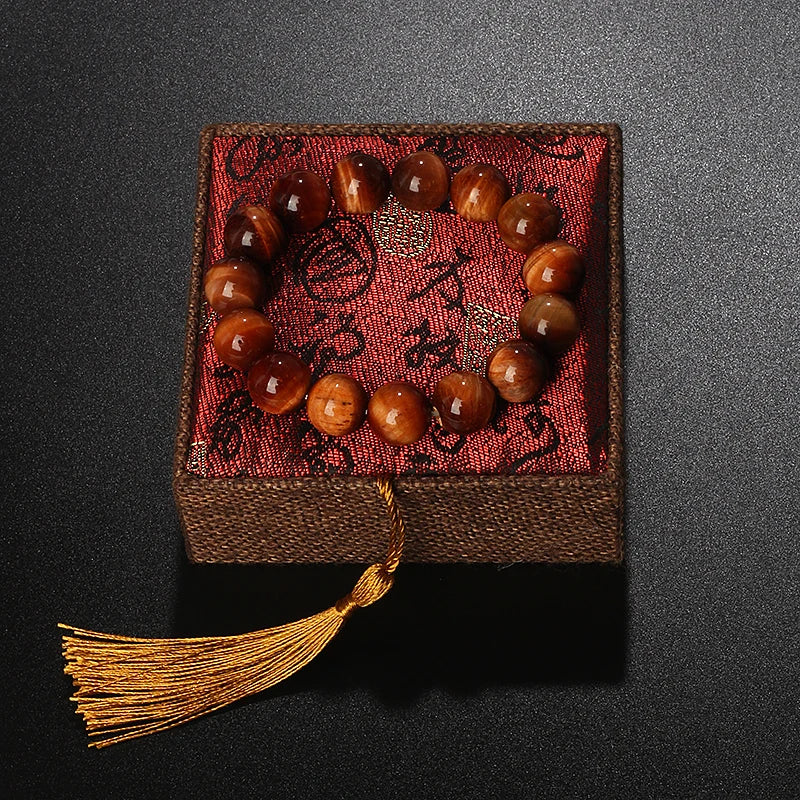 Lightning Orange Tiger Eye Bracelets Men 4-14mm Original Natural Energy Stone Round Beads Bracelets for Women Jewelry Pulseras