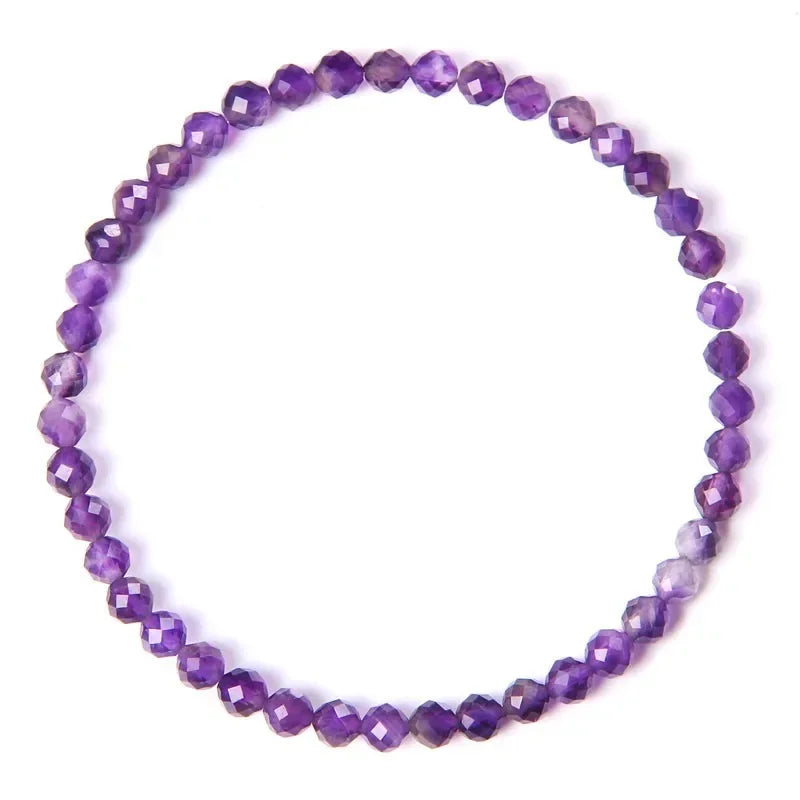 4MM Natural Stone Tourmaline Bracelets For Women Men Crystal Faceted Beaded Bracelet Healing Reiki Handmade Exquisite Jewelry