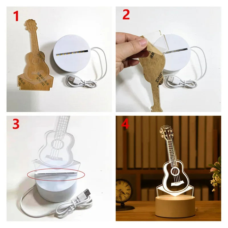 3D Visual Illusion Night Light Visual Creative LED Desk Lamp Changes USB Powered Gift for Kids