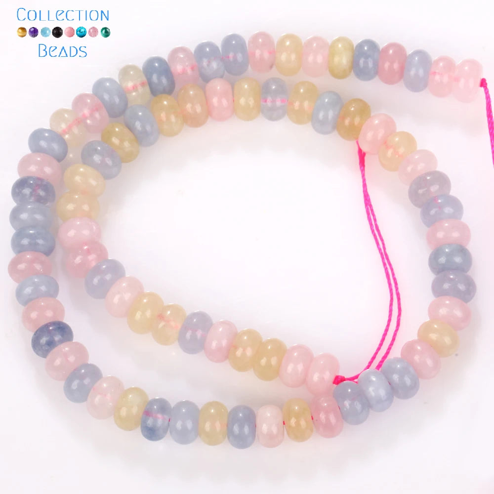 5x8mm Natural Stone Beads Aquamarine Amethyst Tourmaline Rondelle Loose Beads For Jewelry Making DIY Bracelets Accessories 15''