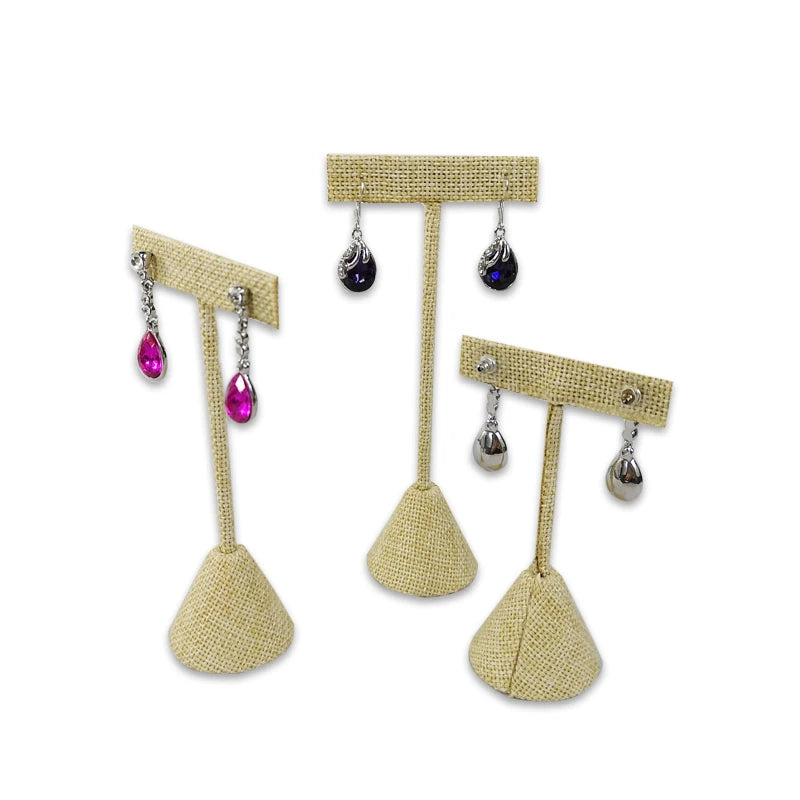 T-shaped Earring Display Stand Velvet PU Leather Jewerly Display Rack Earring Stud Accessories Display Storage Props 3Pcs/lot