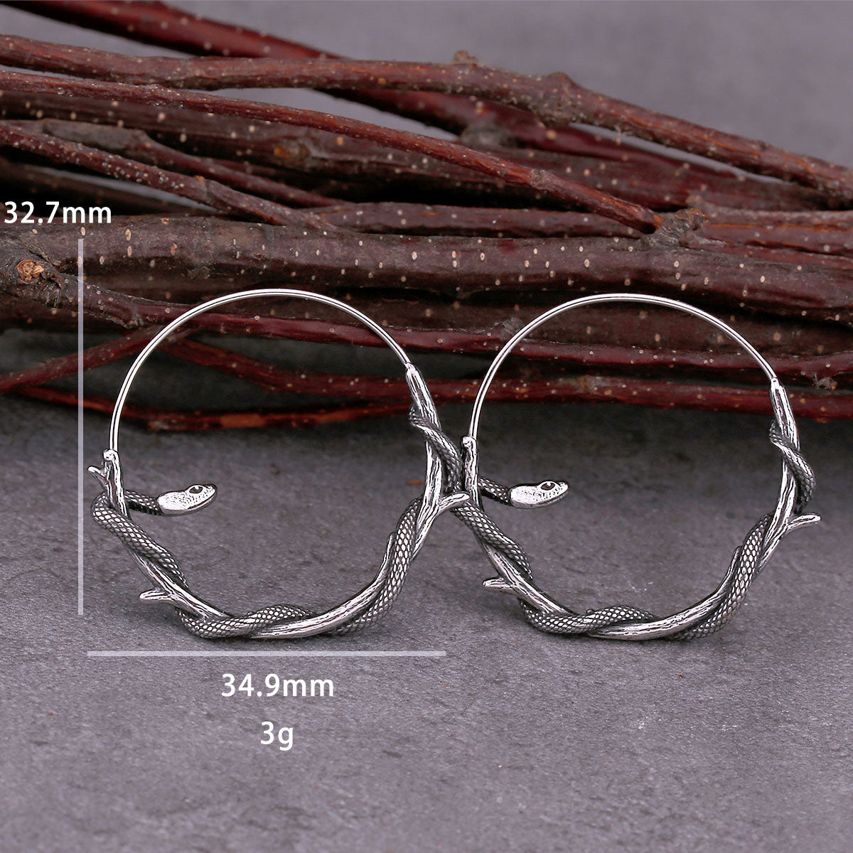 Gothic Animal Snake Hoop Earrings Fashion Simple Stainless Steel Men's and Women's Universal Earrings Rock Party Jewelry Gifts