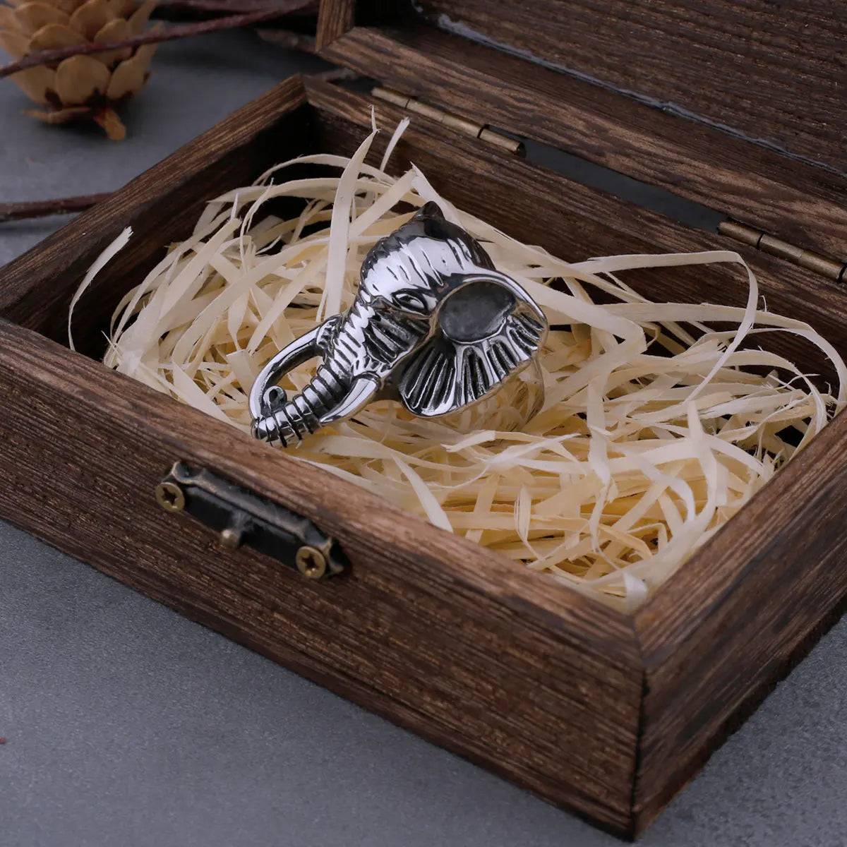 316L Stainless Steel Retro Elephant Ring Men's Fashion Hip Hop Punk Biker Ring Animal Jewelry Creative Gift Dropshipping