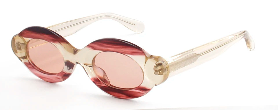 Luxury Thick Mixed Acetate Oval Polarized Sunglasses Women Trendy UV Protection Eyewear Stylish Shield For Men lentes de sol