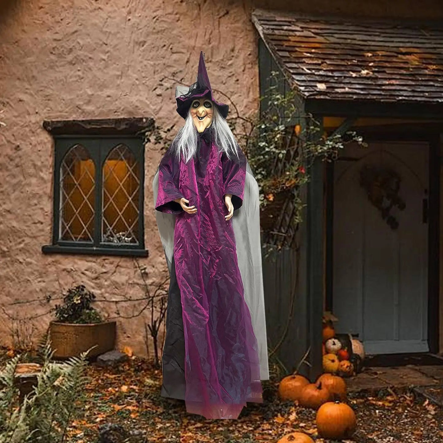 Halloween Colourful Glow Creepy Sound Activated Witch Decorations Halloween light up decoration props for Home Holidays Outdoor