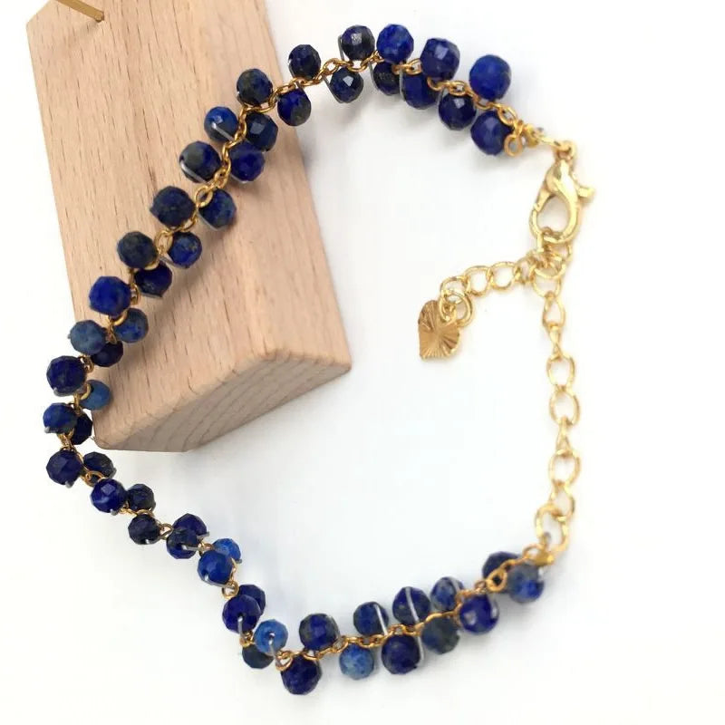 Gold Color 4MM Natural Stone Tourmaline Crystal Quartz Bracelet on Hand for Women Jewelry Party /Wedding Luxury Gift Handwork
