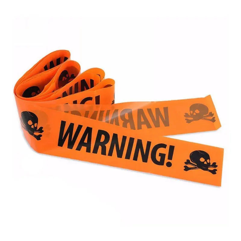 Halloween Yellow Isolation Warning Tape with Bold Danger Signs Durable Plastic Material for Yard Haunted House Party Decoration