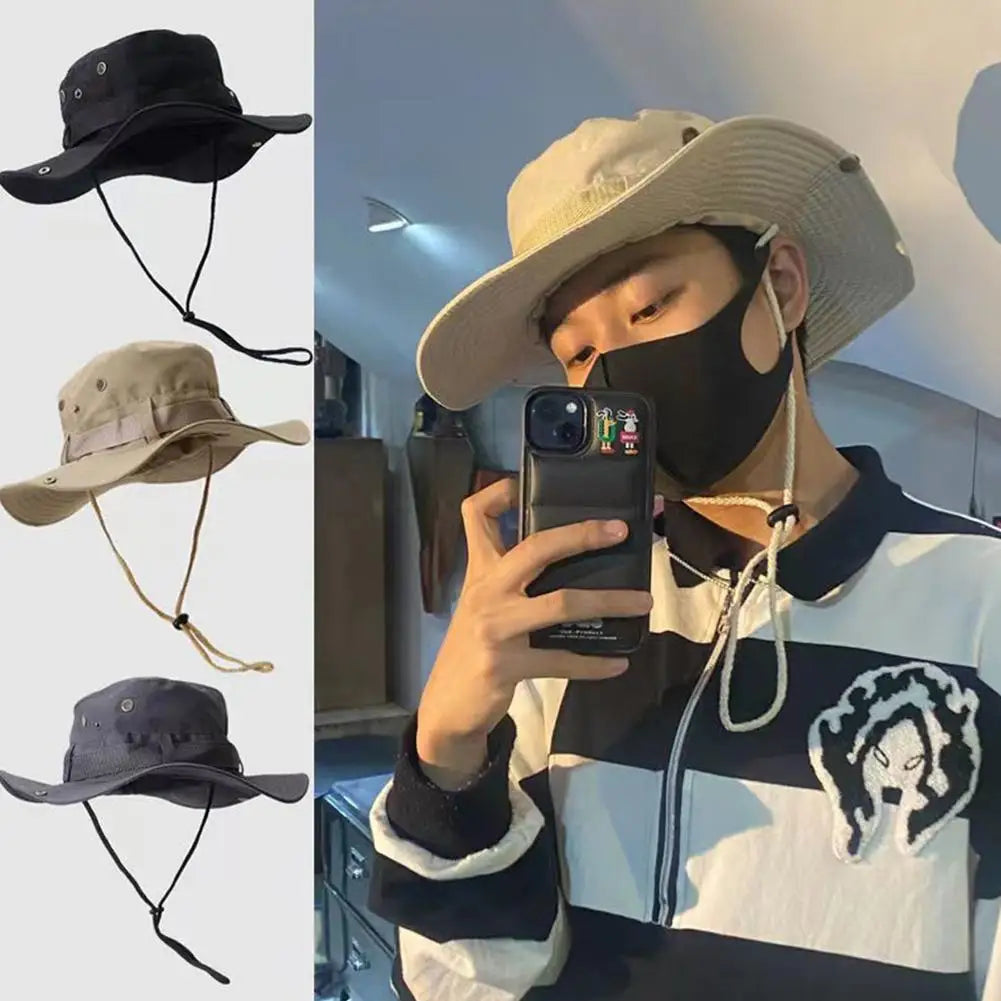 Wide Brim Sun Hat UV Protection Breathable Bucket Cap For Hiking Camping Fishing Outdoor Sun Protection Hats For Men Women
