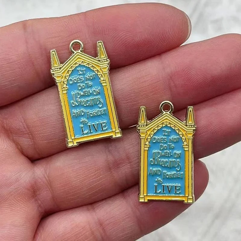 10PCS New Alloy Dripping Charm Charm Pendant Cartoon School of Magic Pendant DIY Keychain Earrings Jewelry Accessories