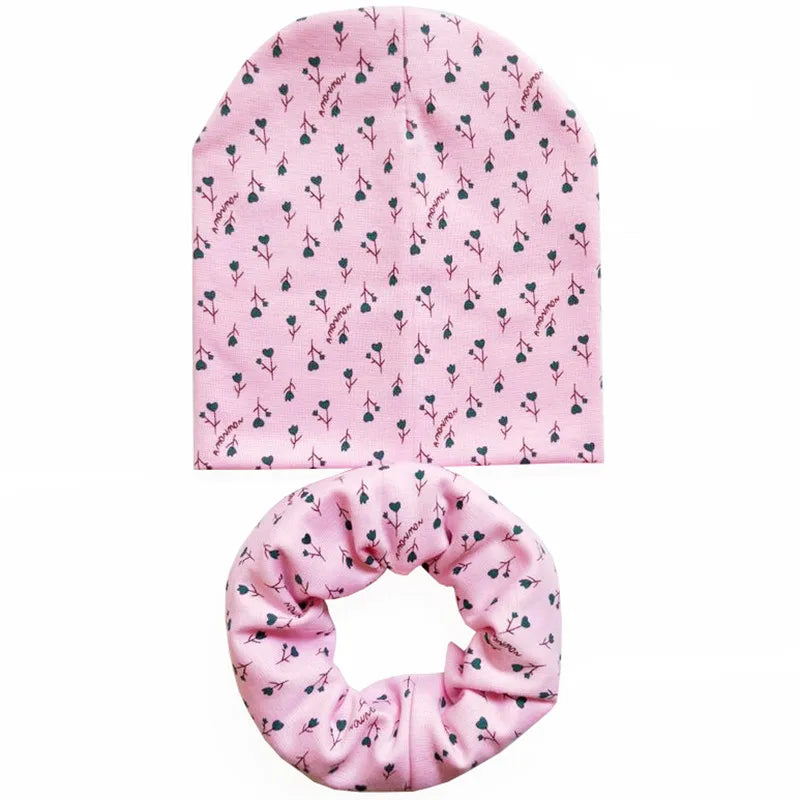 Star Print Cotton Baby Hat Autumn Winter Baby Girls Hat Boys Cap Toddlers Infant Cap Scarf Children Bonnet Hats